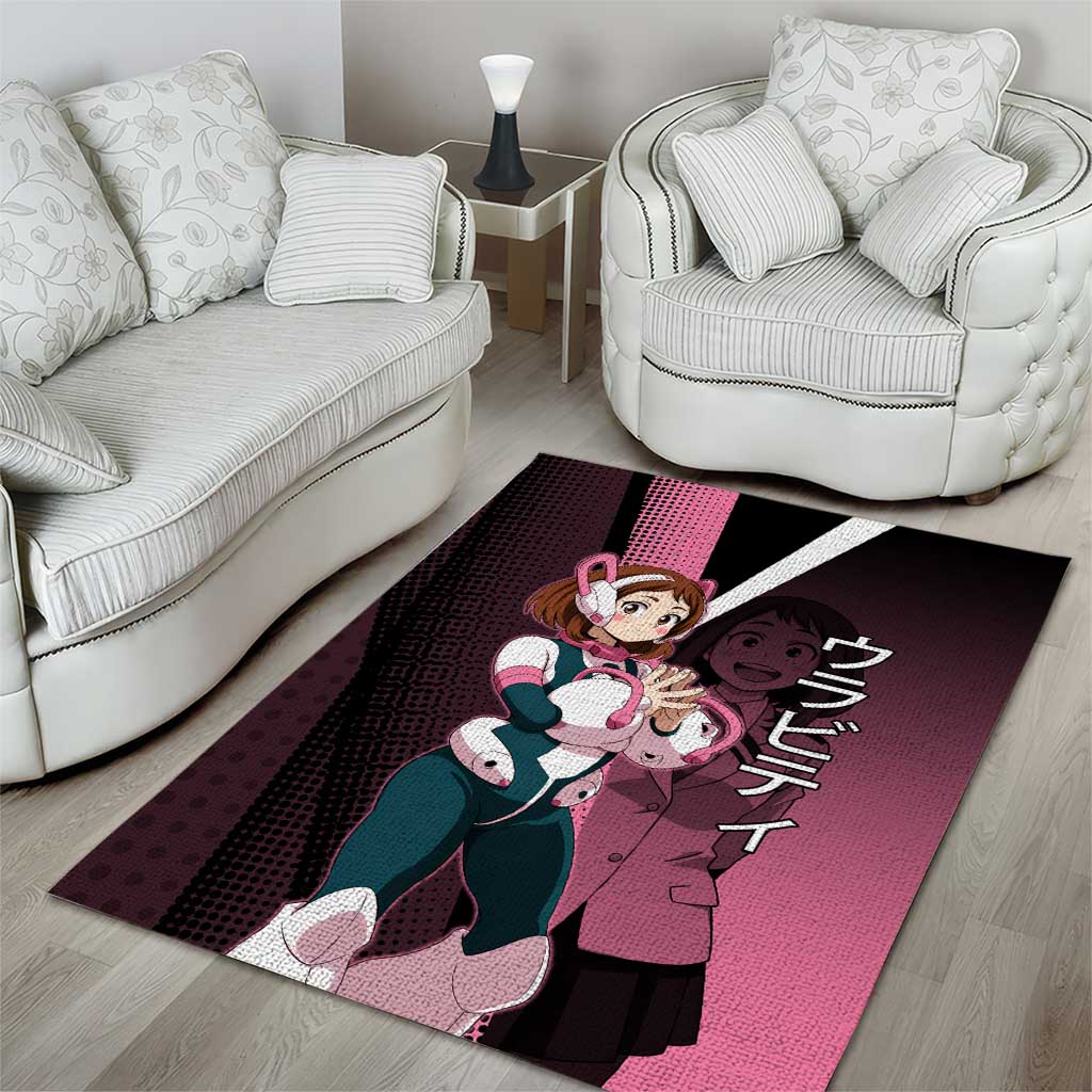 Ochaco Uraraka Uravity Area Rug Japanese Comic Book Style
