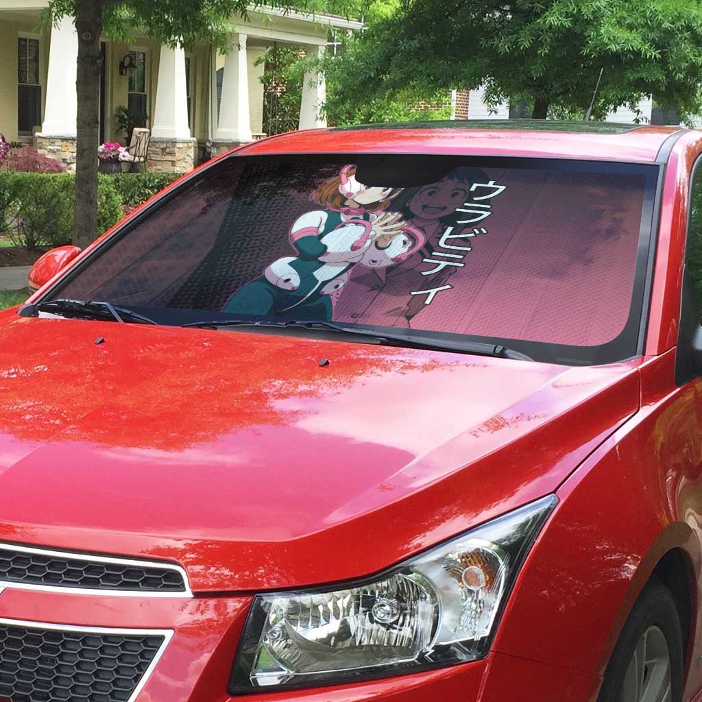 Ochaco Uraraka Uravity Auto Sun Shade Japanese Comic Book Style