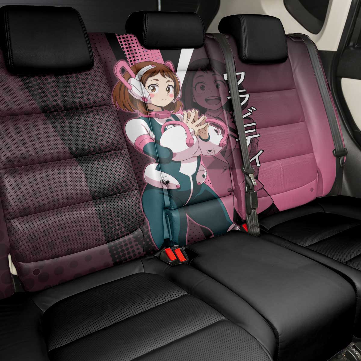 Ochaco Uraraka Uravity Back Car Seat Cover Japanese Comic Book Style
