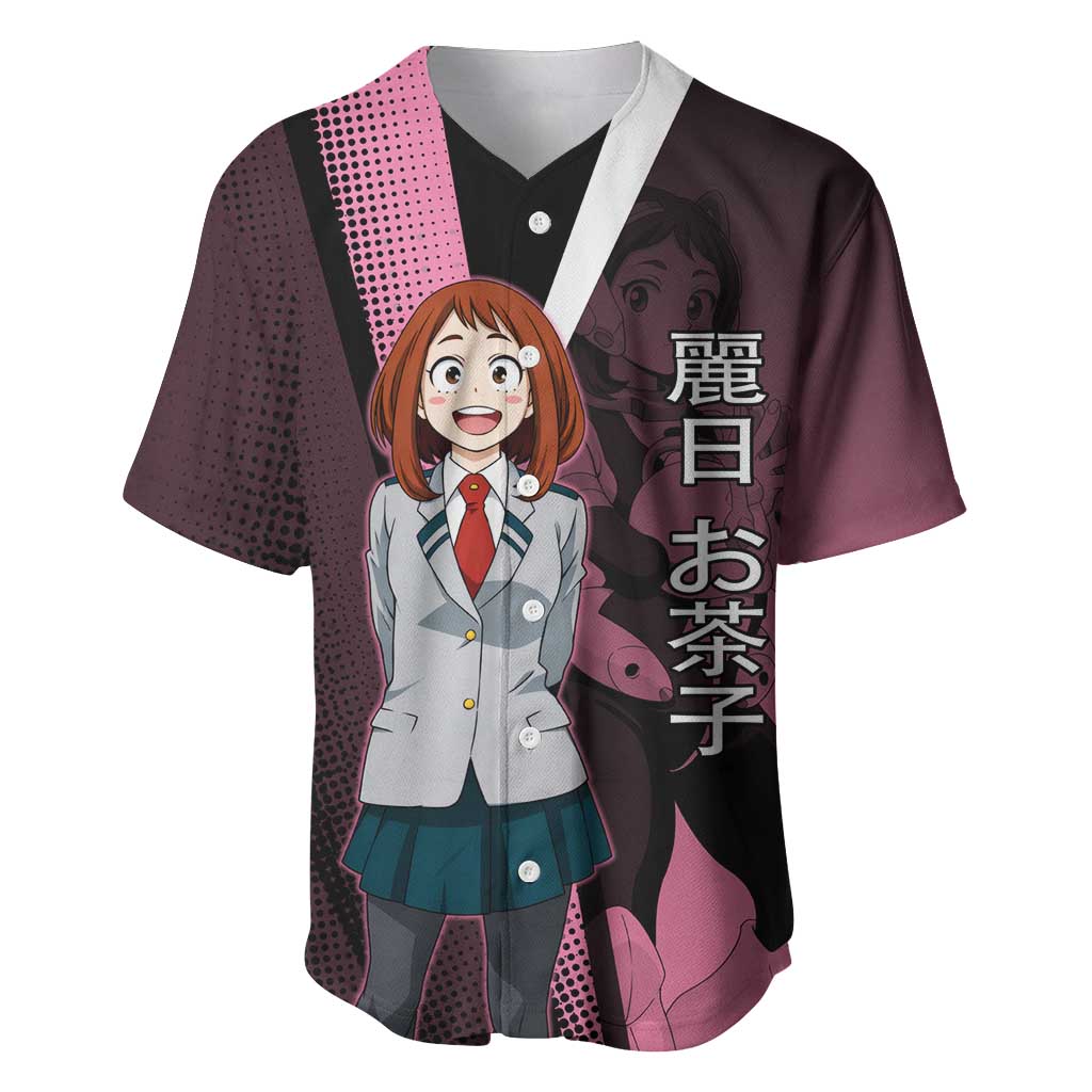 Ochaco Uraraka Uravity Baseball Jersey Japanese Comic Book Style