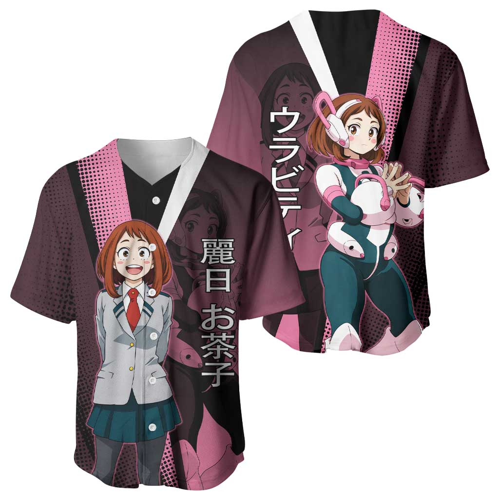 Ochaco Uraraka Uravity Baseball Jersey Japanese Comic Book Style