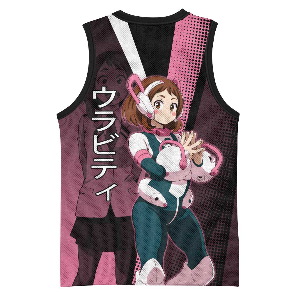 Ochaco Uraraka Uravity Basketball Jersey Japanese Comic Book Style