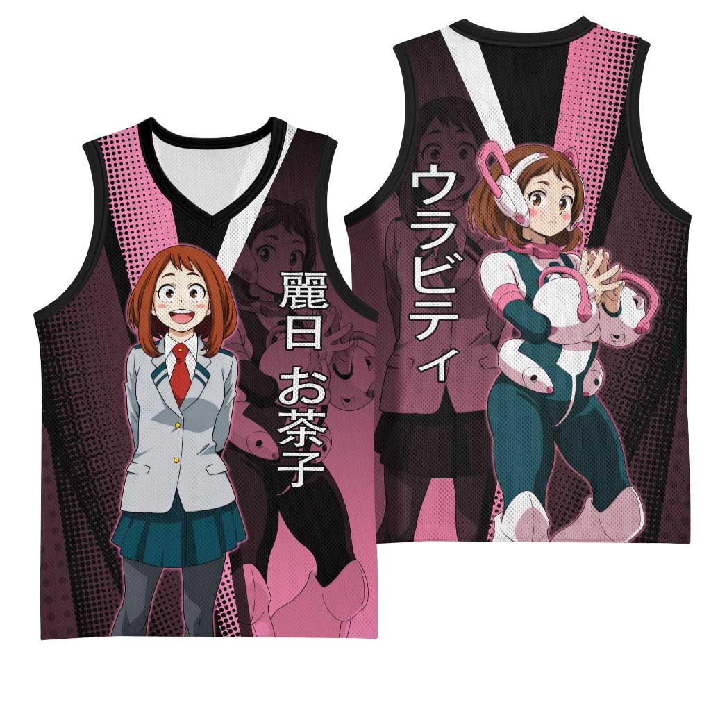 Ochaco Uraraka Uravity Basketball Jersey Japanese Comic Book Style