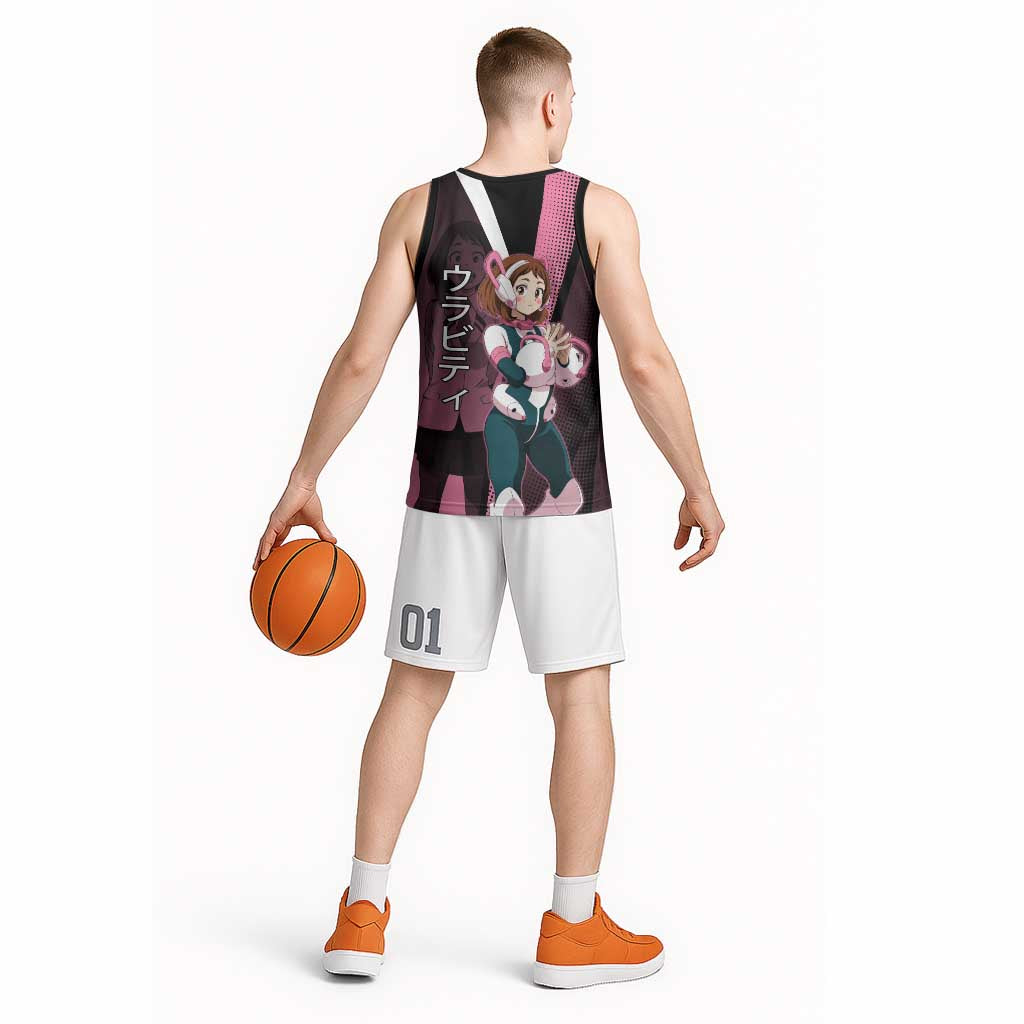 Ochaco Uraraka Uravity Basketball Jersey Japanese Comic Book Style