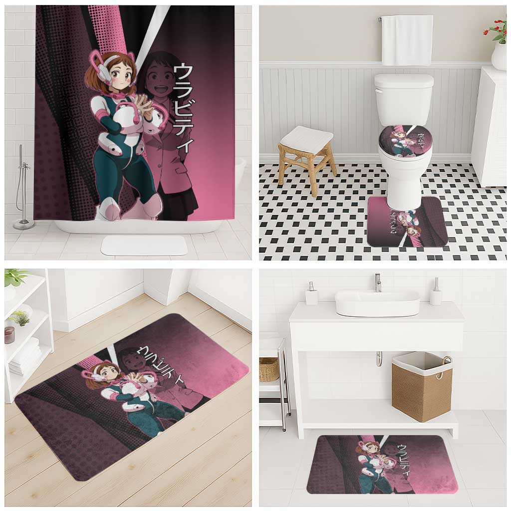 Ochaco Uraraka Uravity Bathroom Set Japanese Comic Book Style