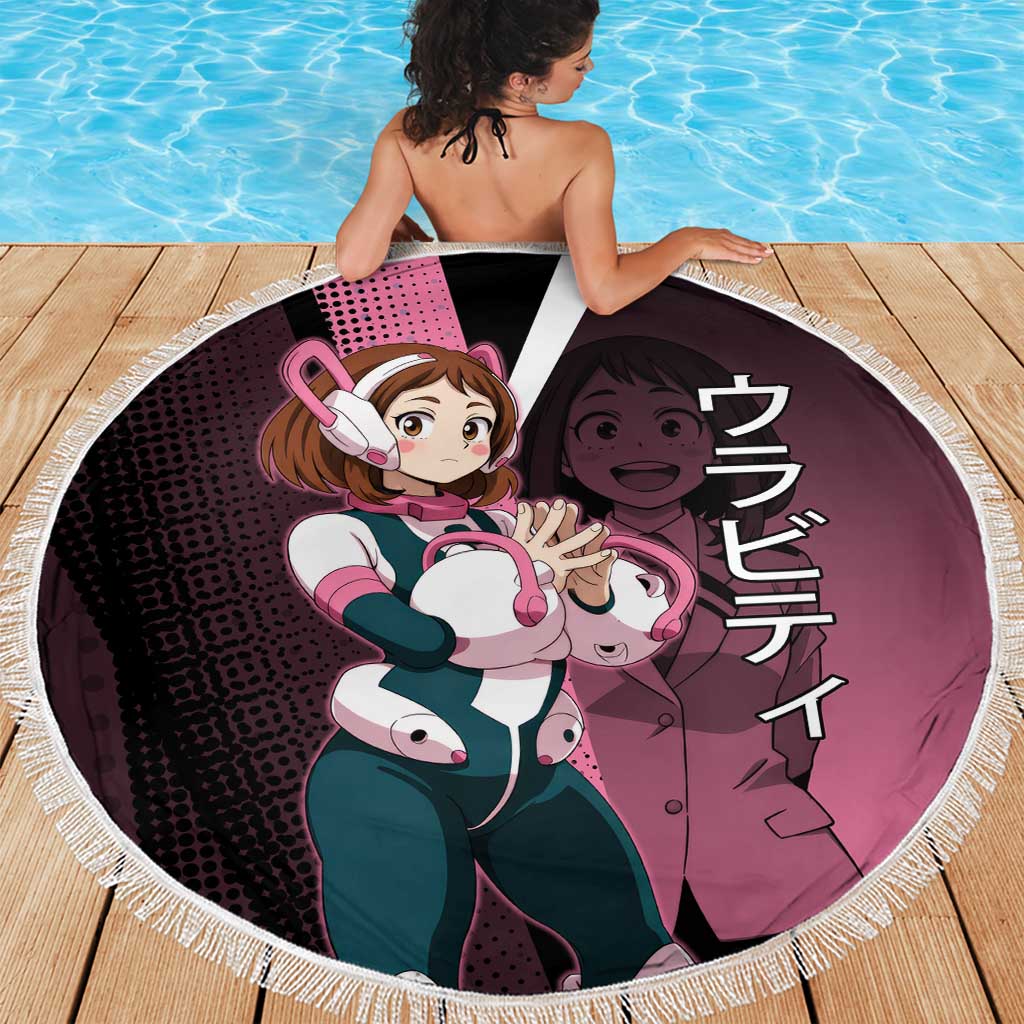 Ochaco Uraraka Uravity Beach Blanket Japanese Comic Book Style