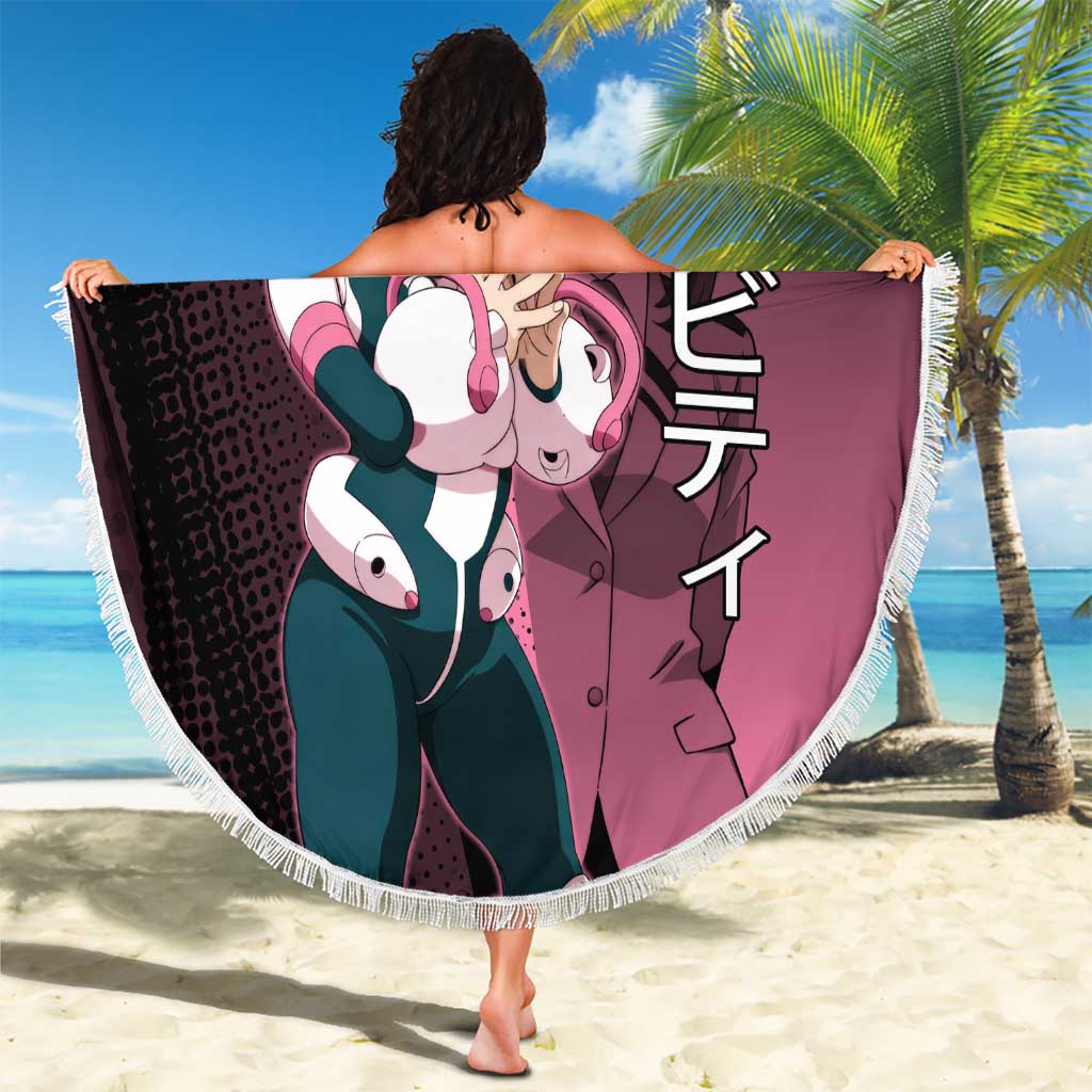 Ochaco Uraraka Uravity Beach Blanket Japanese Comic Book Style