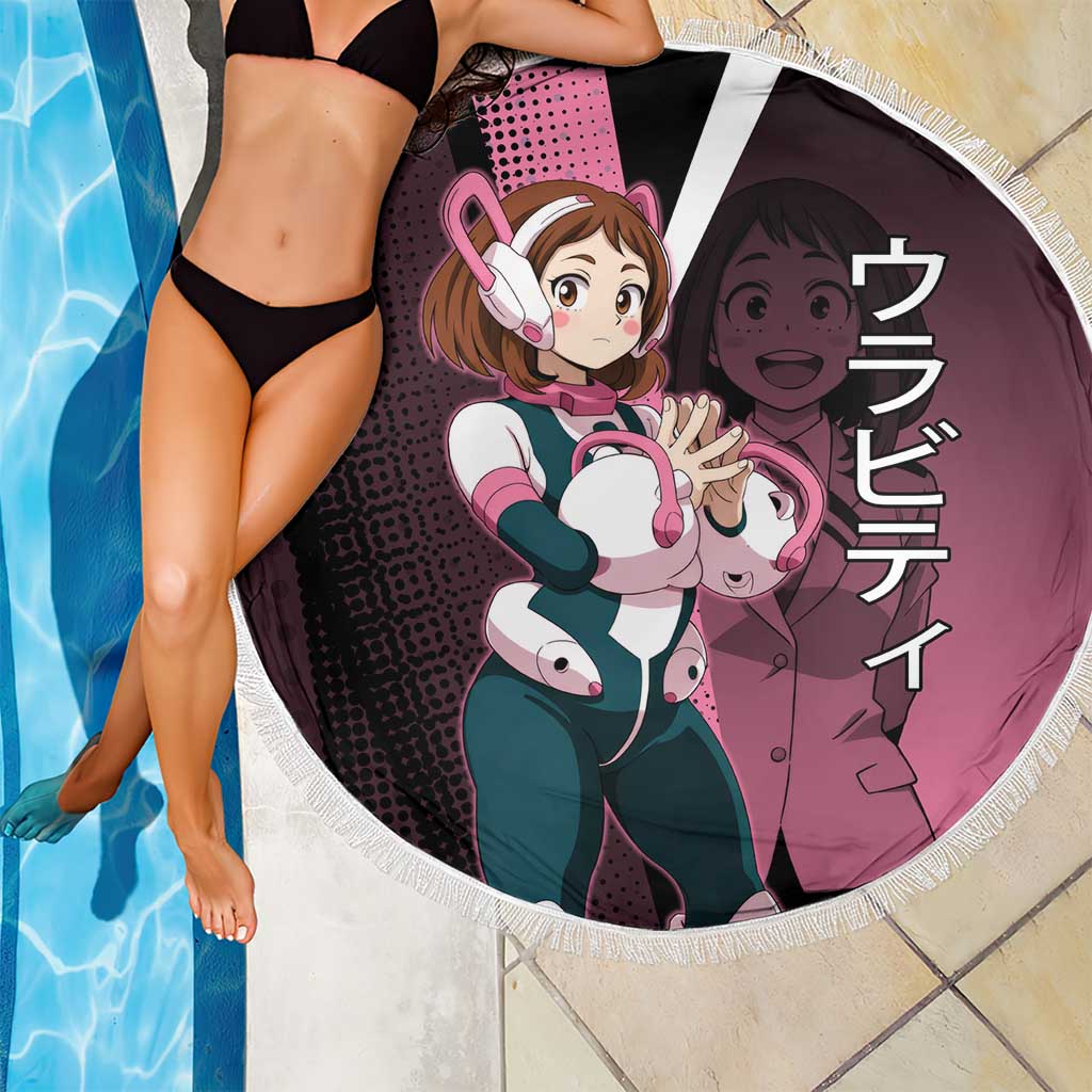 Ochaco Uraraka Uravity Beach Blanket Japanese Comic Book Style