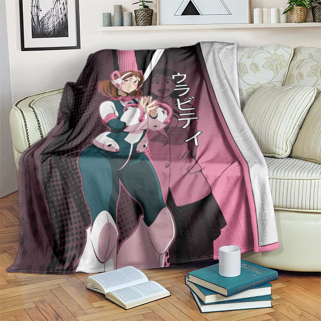 Ochaco Uraraka Uravity Blanket Japanese Comic Book Style