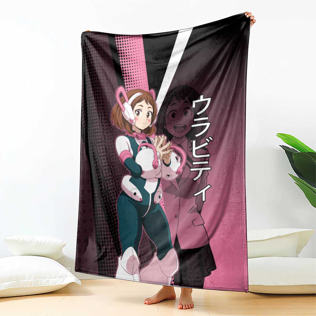 Ochaco Uraraka Uravity Blanket Japanese Comic Book Style