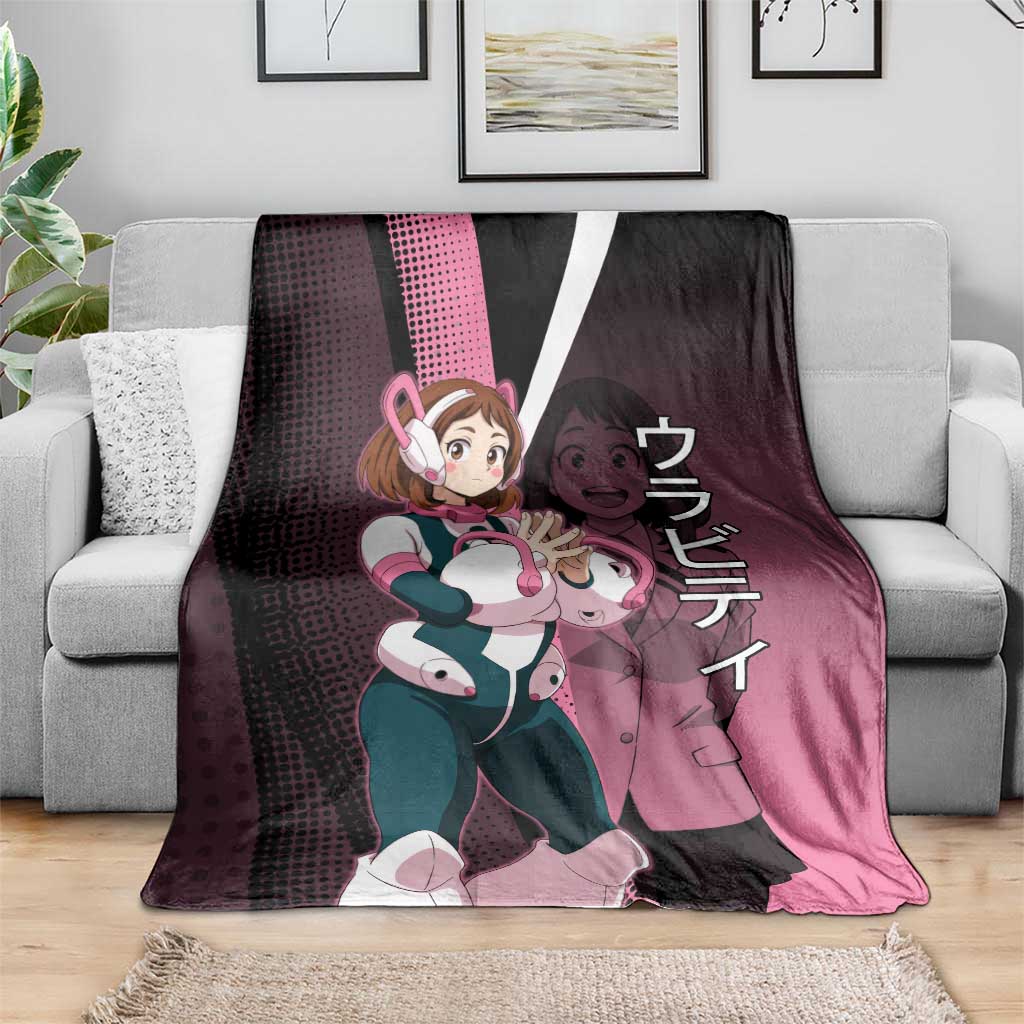 Ochaco Uraraka Uravity Blanket Japanese Comic Book Style