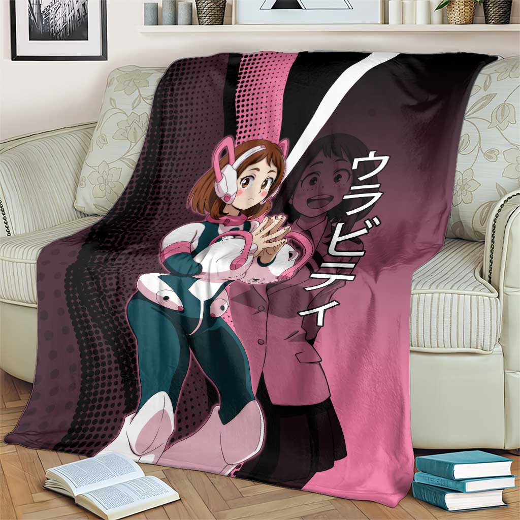 Ochaco Uraraka Uravity Blanket Japanese Comic Book Style