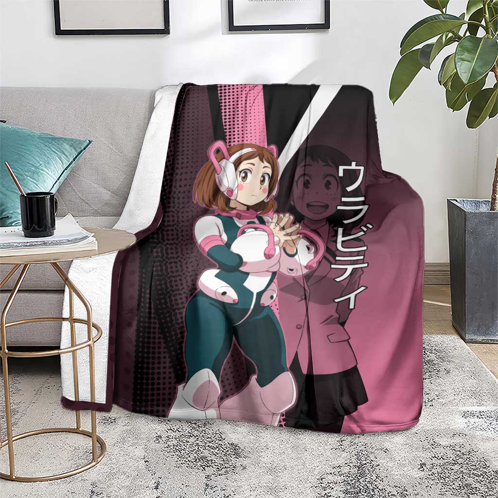 Ochaco Uraraka Uravity Blanket Japanese Comic Book Style