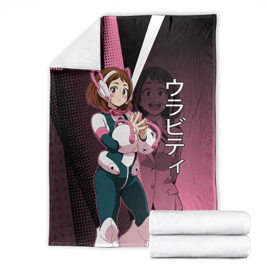 Ochaco Uraraka Uravity Blanket Japanese Comic Book Style