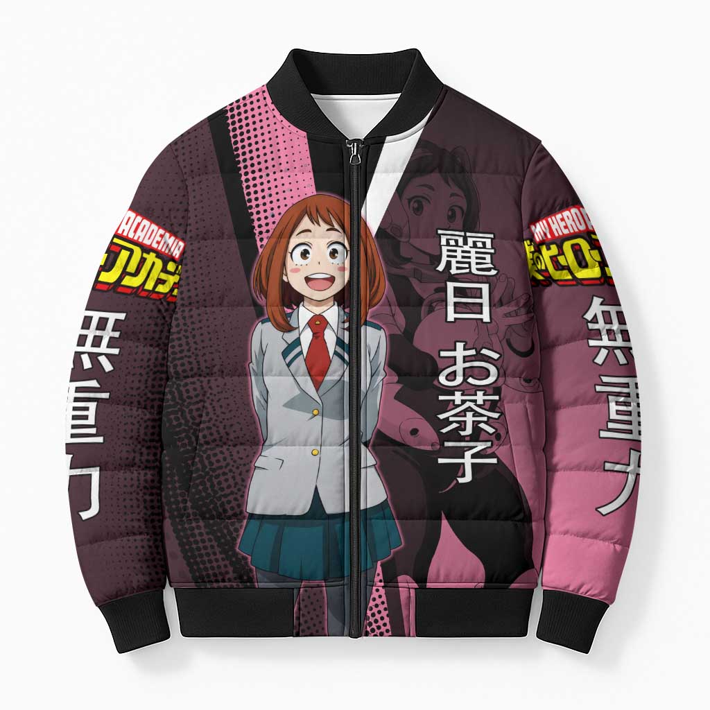 Ochaco Uraraka Uravity Bomber Puffer Jacket Japanese Comic Book Style