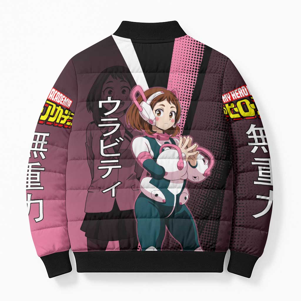 Ochaco Uraraka Uravity Bomber Puffer Jacket Japanese Comic Book Style