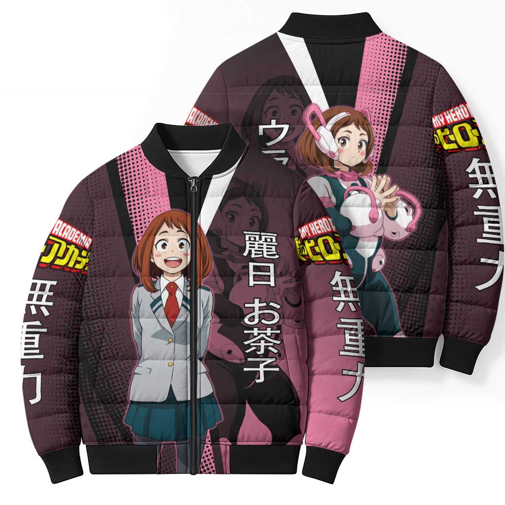 Ochaco Uraraka Uravity Bomber Puffer Jacket Japanese Comic Book Style