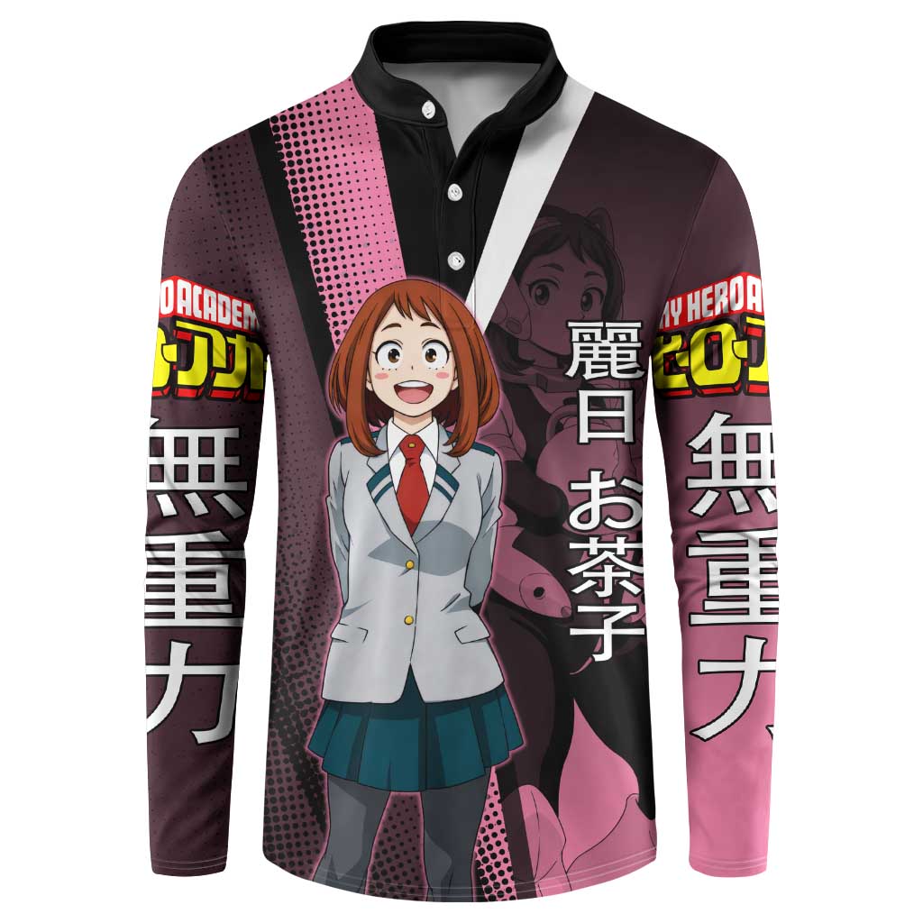 Ochaco Uraraka Uravity Button Sweatshirt Japanese Comic Book Style