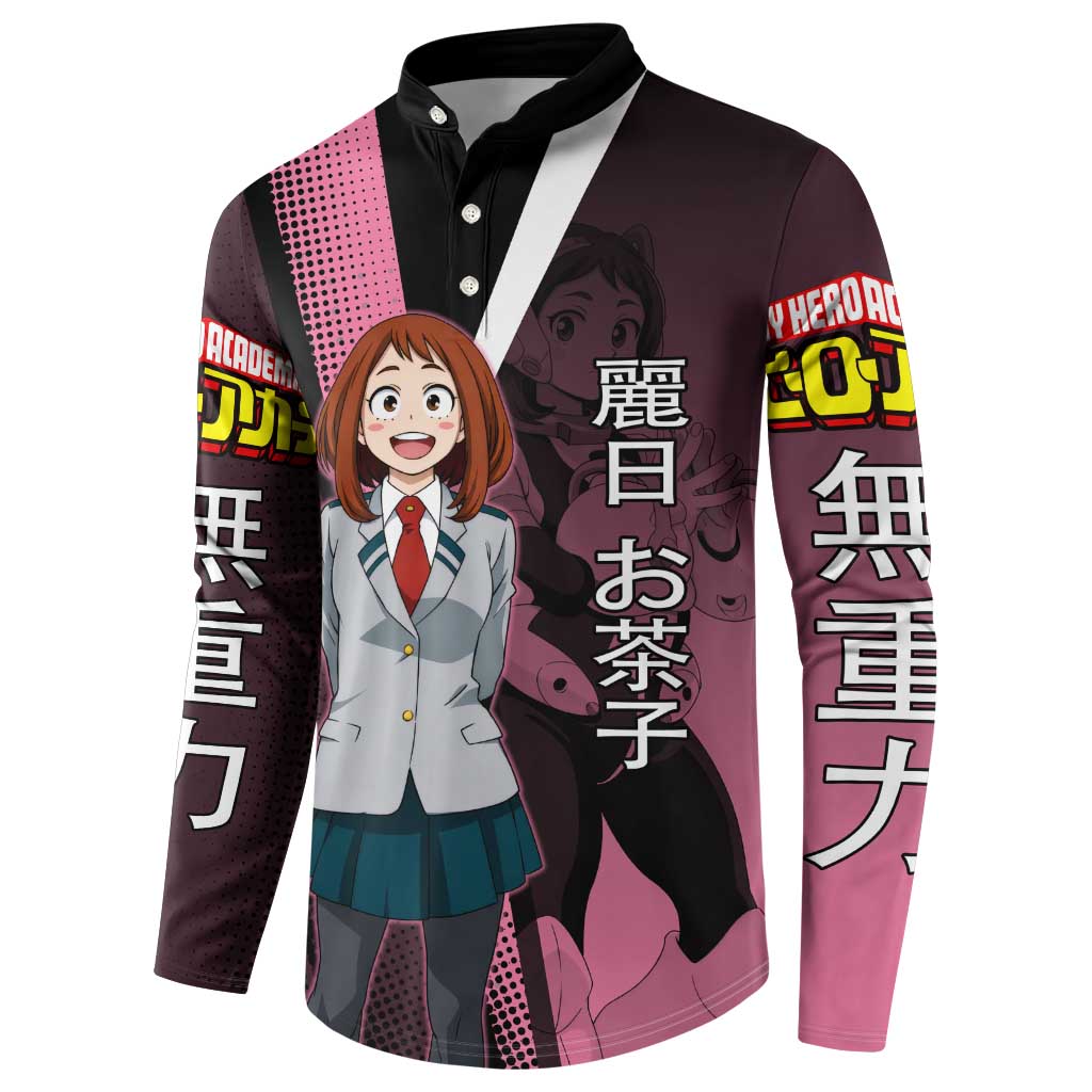 Ochaco Uraraka Uravity Button Sweatshirt Japanese Comic Book Style