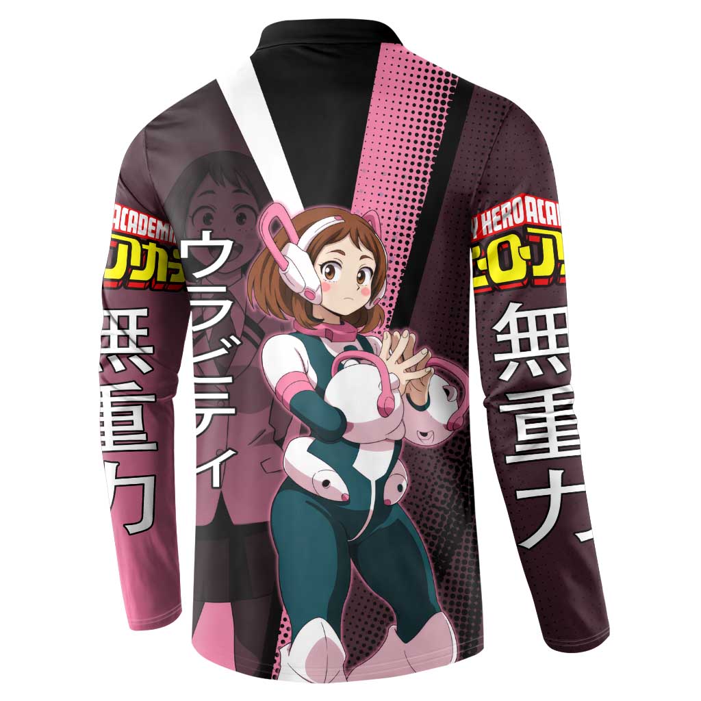 Ochaco Uraraka Uravity Button Sweatshirt Japanese Comic Book Style