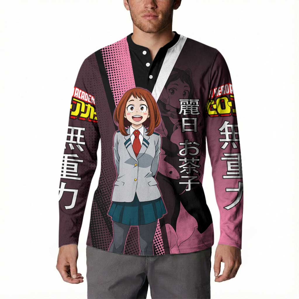 Ochaco Uraraka Uravity Button Sweatshirt Japanese Comic Book Style