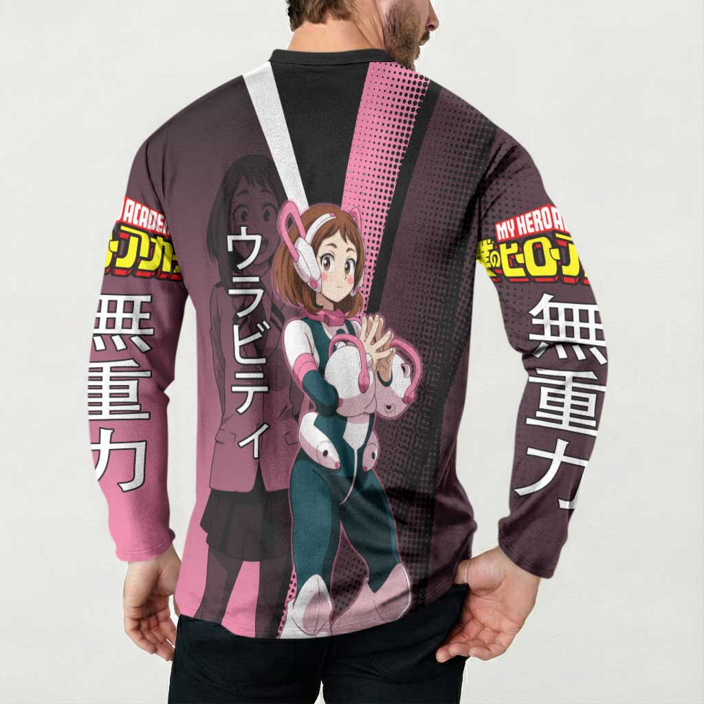 Ochaco Uraraka Uravity Button Sweatshirt Japanese Comic Book Style