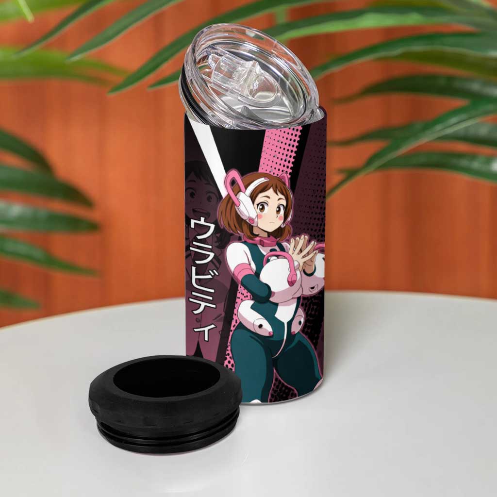 Ochaco Uraraka Uravity 4 in 1 Can Cooler Tumbler Japanese Comic Book Style