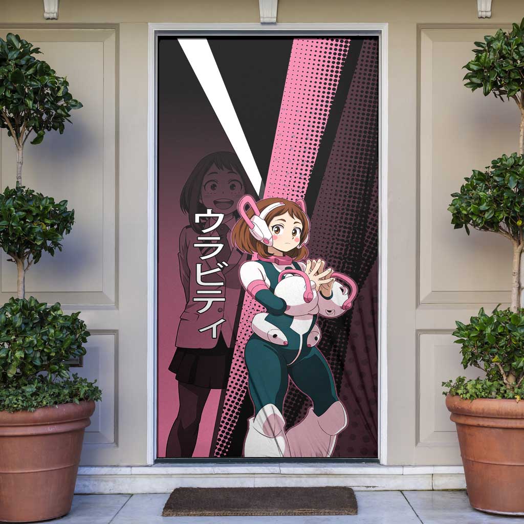 Ochaco Uraraka Uravity Door Cover Japanese Comic Book Style