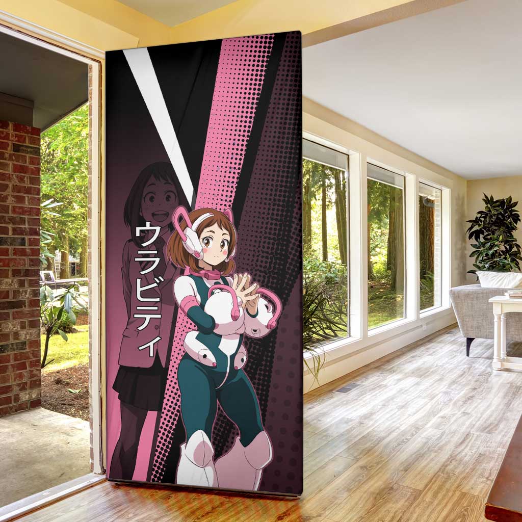 Ochaco Uraraka Uravity Door Cover Japanese Comic Book Style