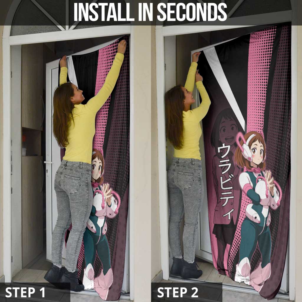 Ochaco Uraraka Uravity Door Cover Japanese Comic Book Style
