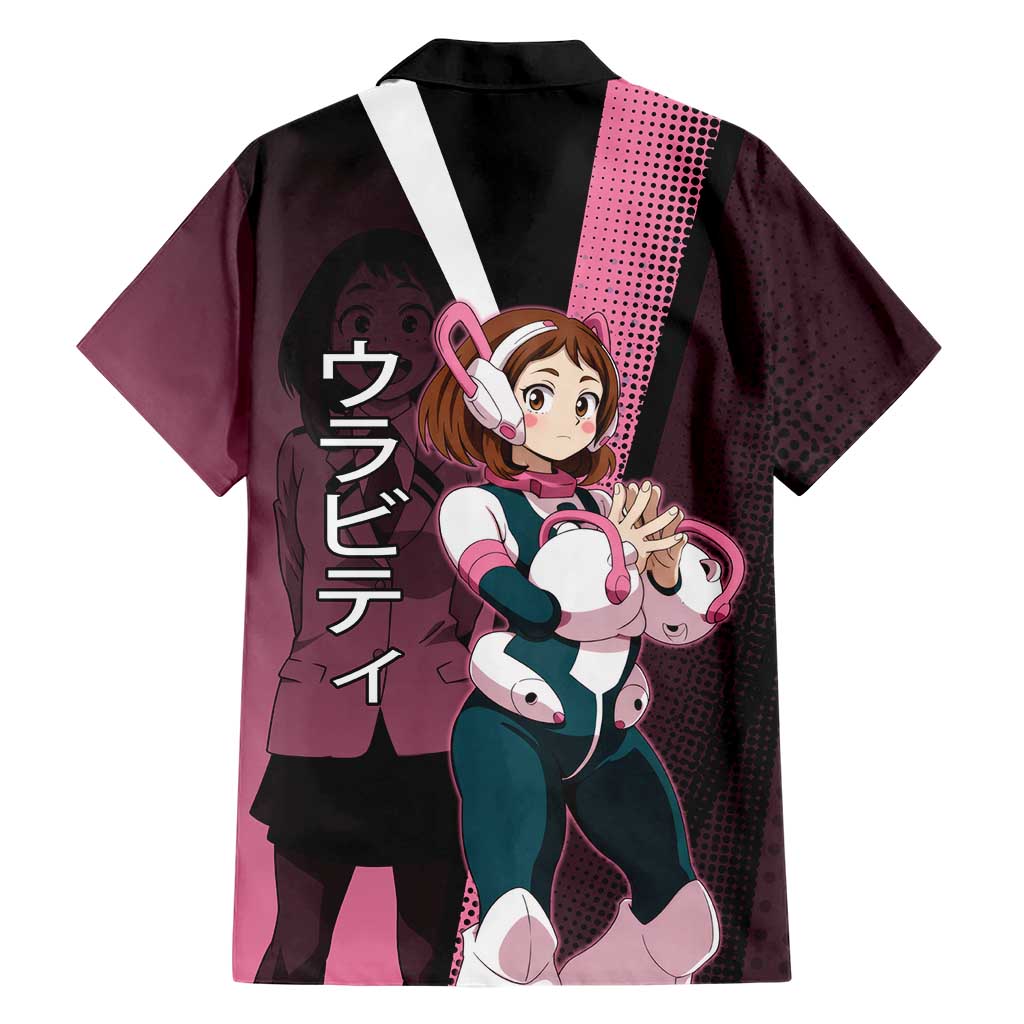 Ochaco Uraraka Uravity Family Matching Tank Maxi Dress and Hawaiian Shirt Japanese Comic Book Style