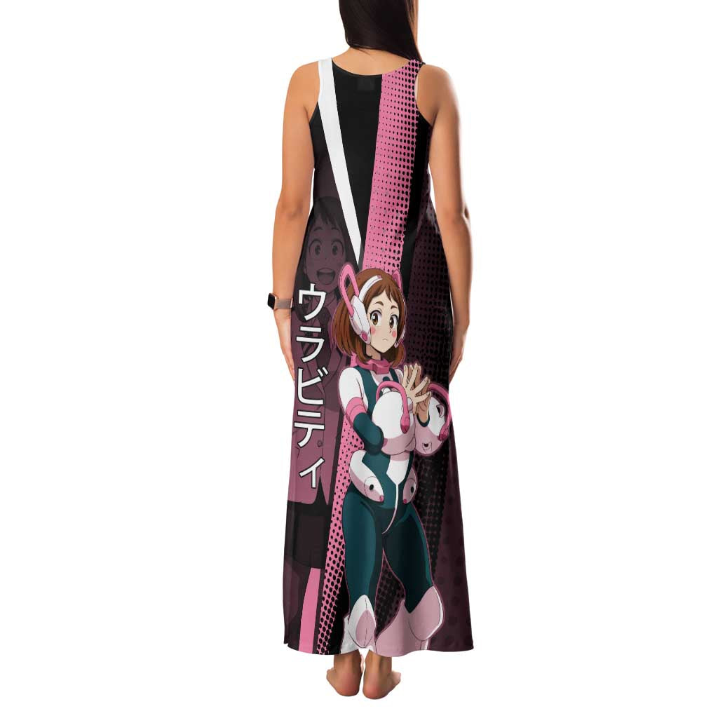 Ochaco Uraraka Uravity Family Matching Tank Maxi Dress and Hawaiian Shirt Japanese Comic Book Style
