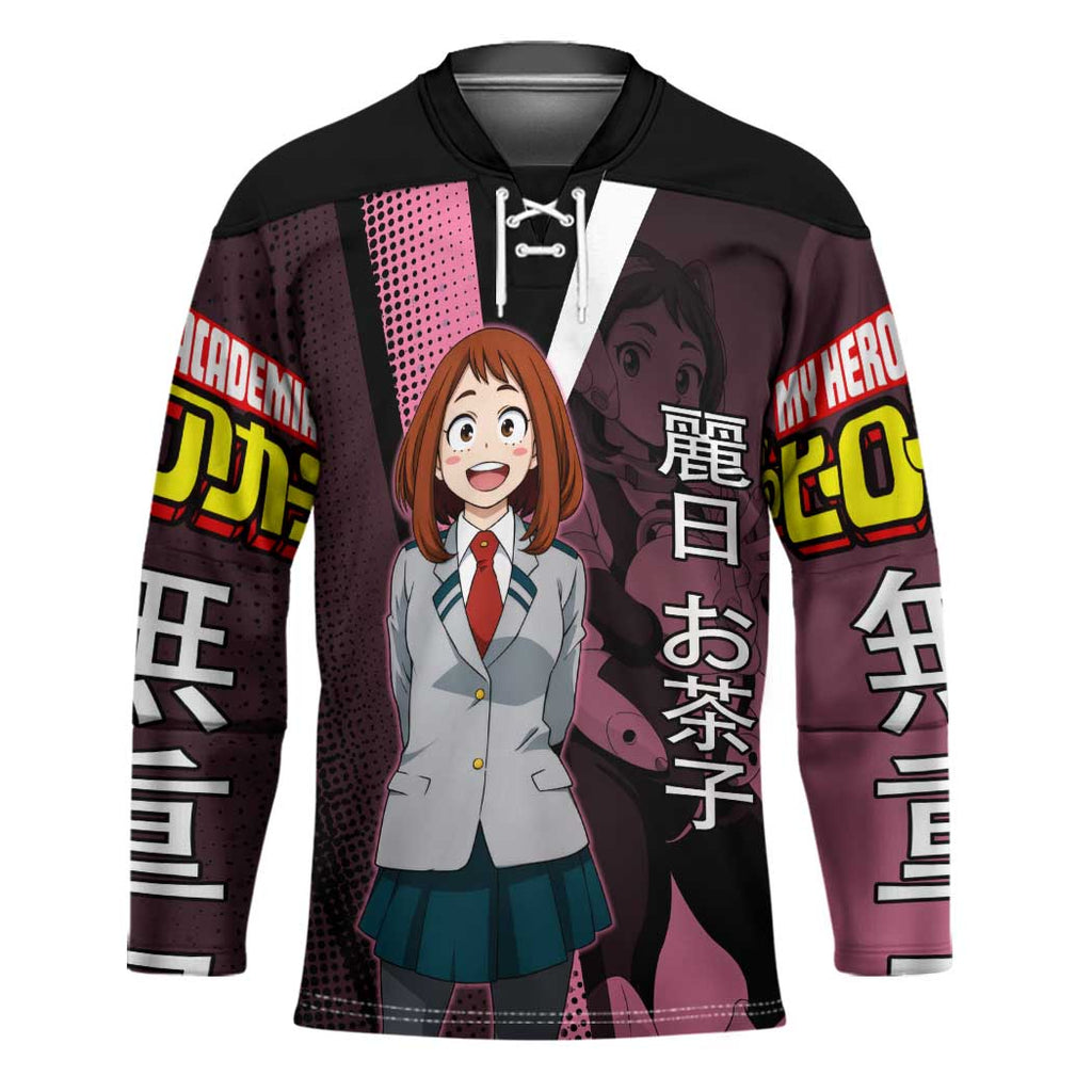 Ochaco Uraraka Uravity Hockey Jersey Japanese Comic Book Style