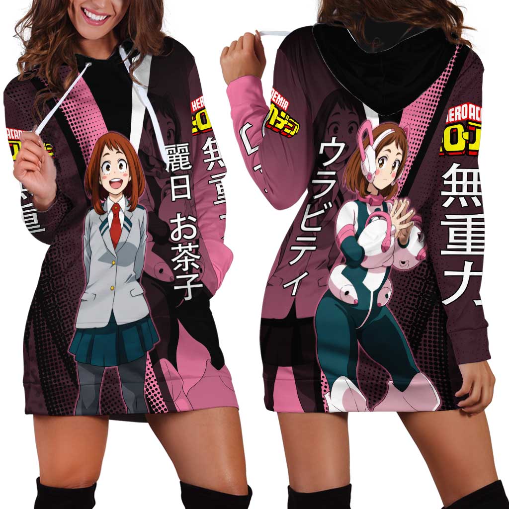 Ochaco Uraraka Uravity Hoodie Dress Japanese Comic Book Style