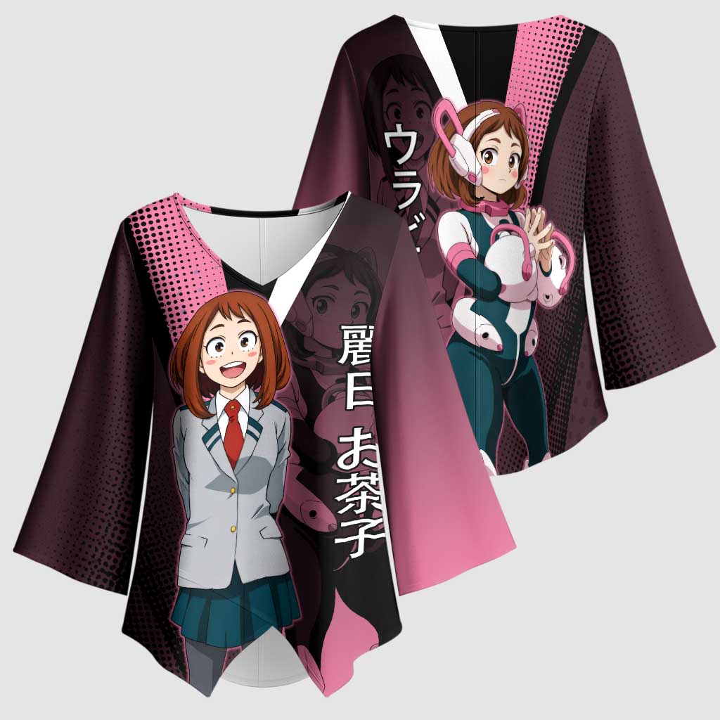 Ochaco Uraraka Uravity Kimono Sleeve Blouse Japanese Comic Book Style