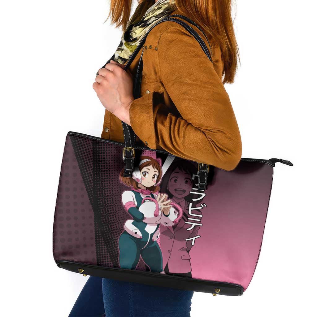 Ochaco Uraraka Uravity Leather Tote Bag Japanese Comic Book Style