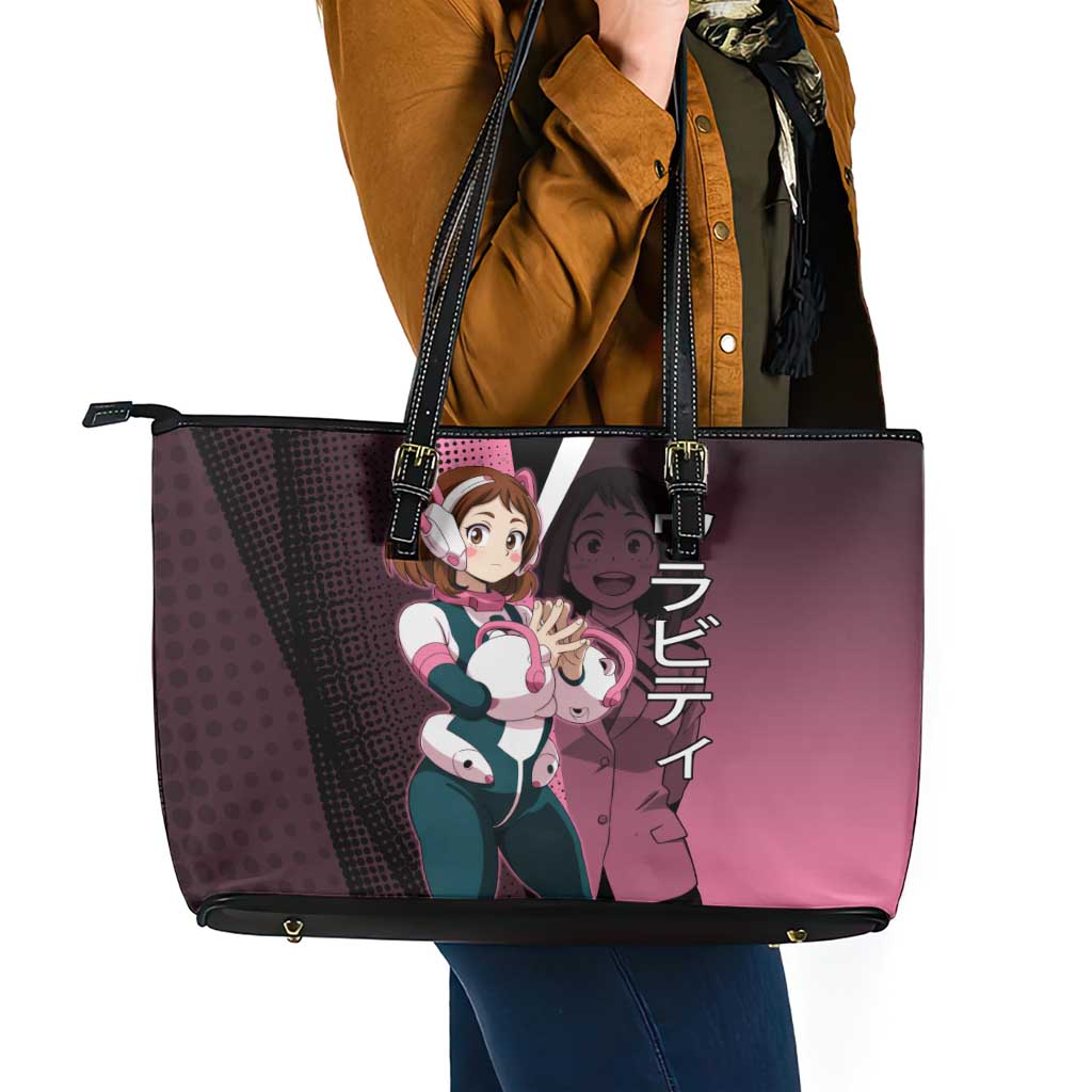 Ochaco Uraraka Uravity Leather Tote Bag Japanese Comic Book Style