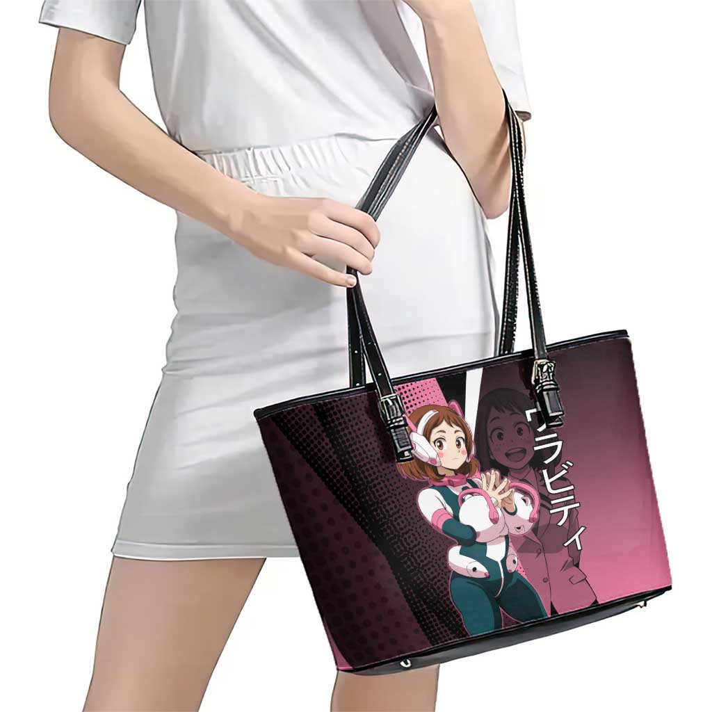 Ochaco Uraraka Uravity Leather Tote Bag Japanese Comic Book Style