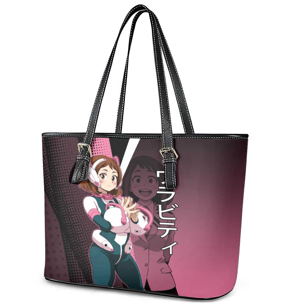 Ochaco Uraraka Uravity Leather Tote Bag Japanese Comic Book Style