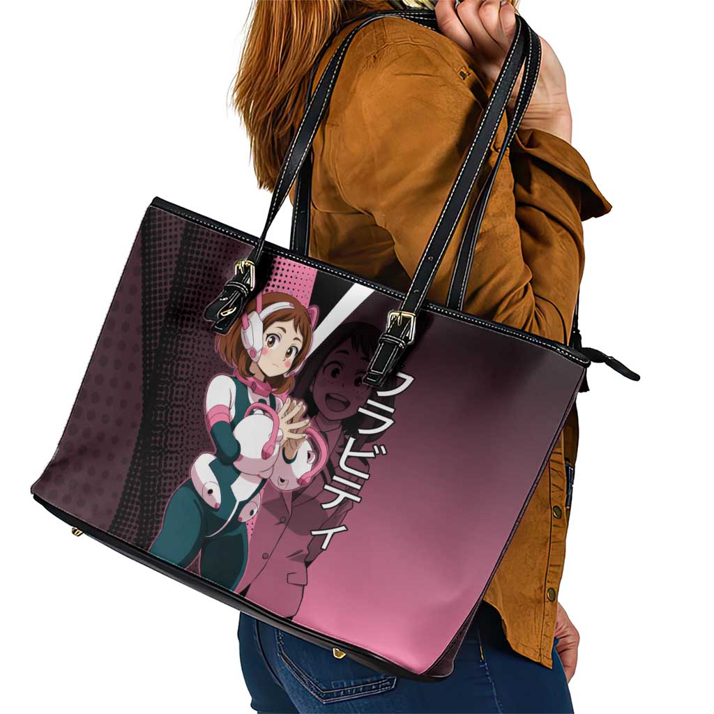 Ochaco Uraraka Uravity Leather Tote Bag Japanese Comic Book Style