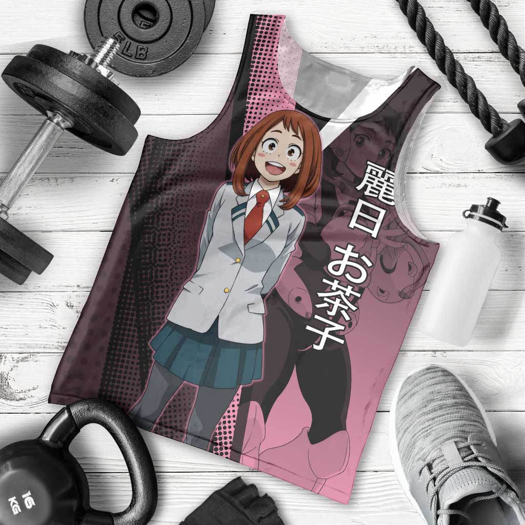 Ochaco Uraraka Uravity Men Tank Top Japanese Comic Book Style