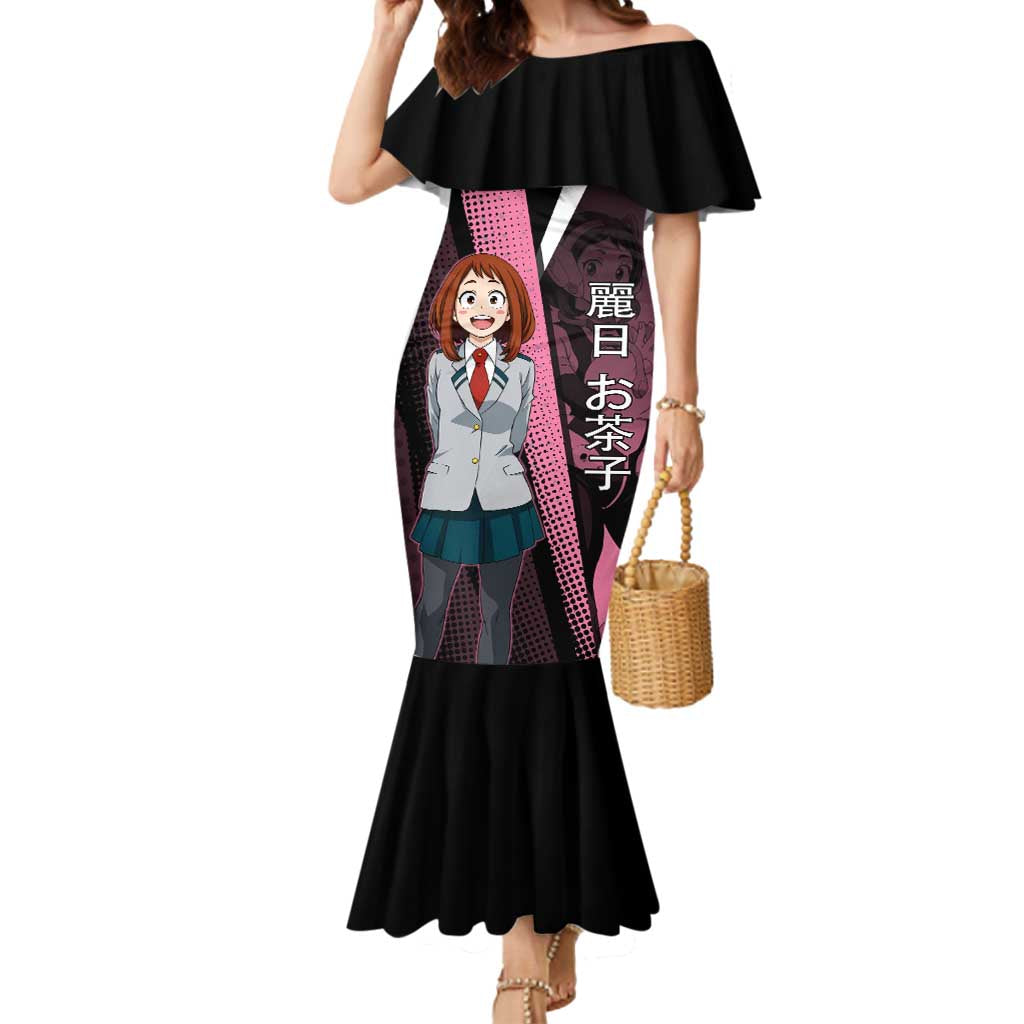 Ochaco Uraraka Uravity Mermaid Dress Japanese Comic Book Style