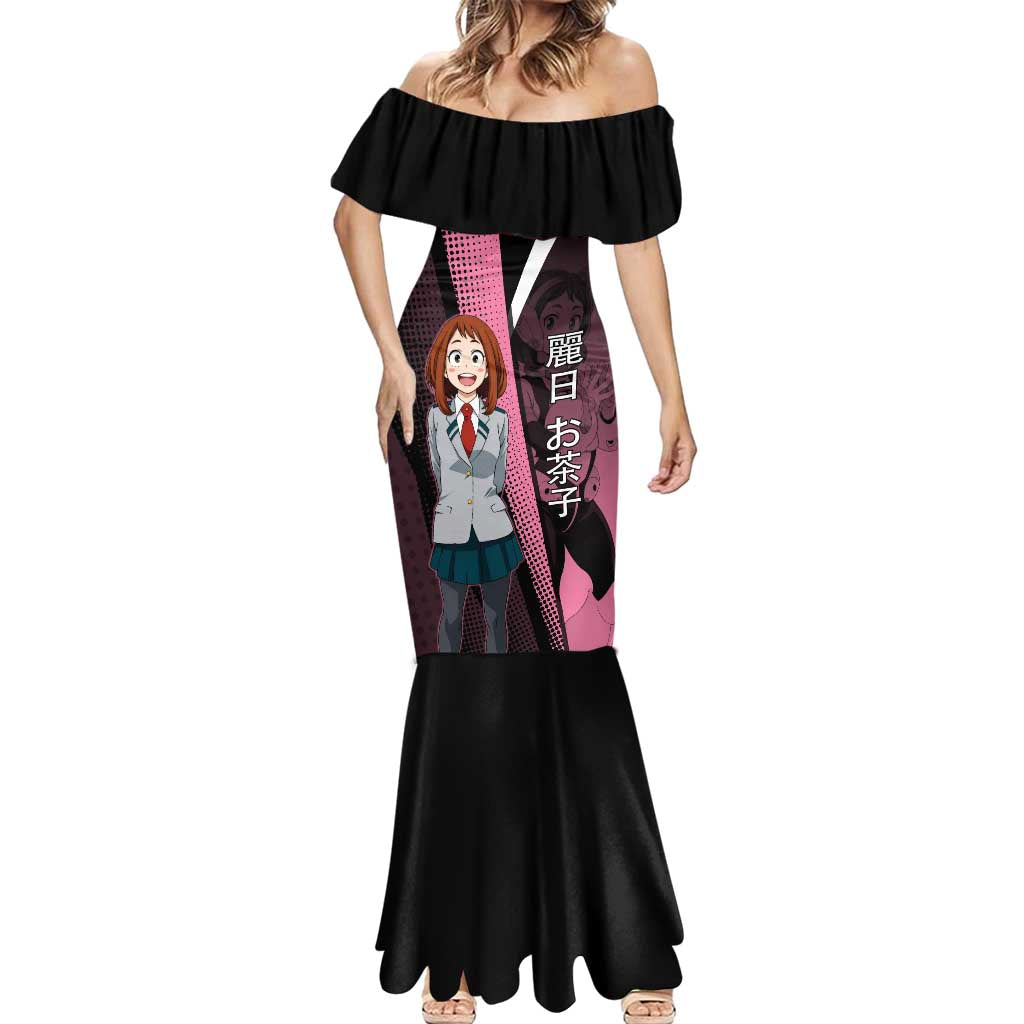 Ochaco Uraraka Uravity Mermaid Dress Japanese Comic Book Style