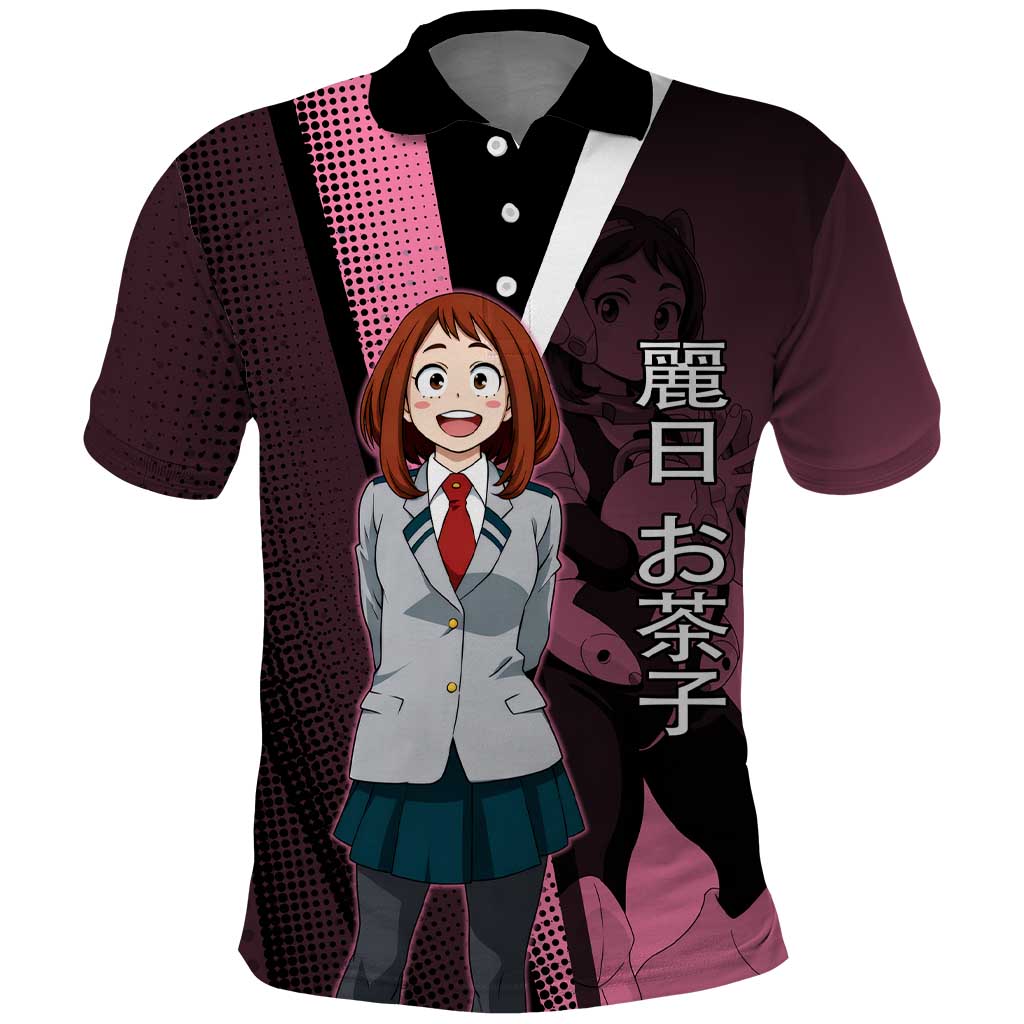 Ochaco Uraraka Uravity Polo Shirt Japanese Comic Book Style