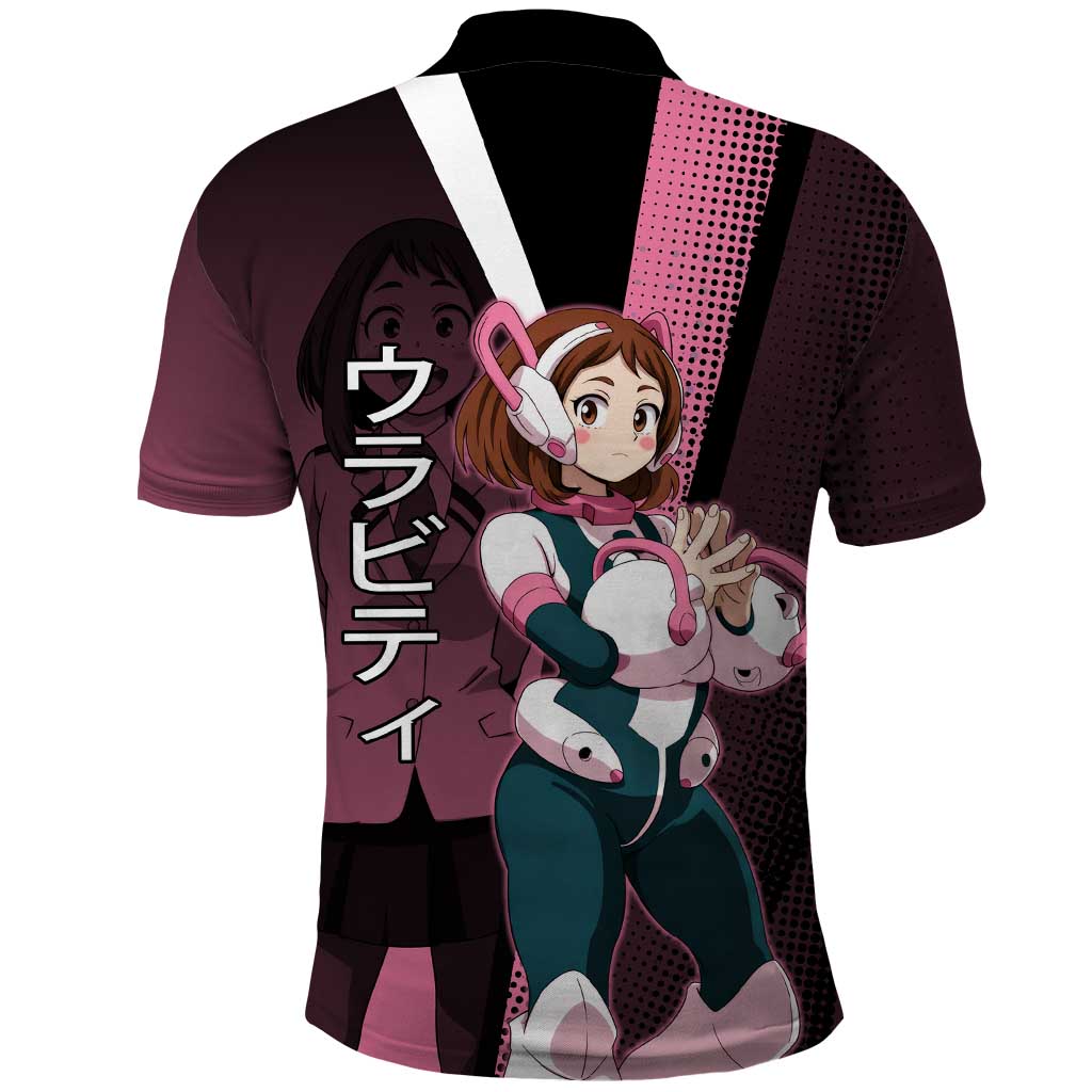 Ochaco Uraraka Uravity Polo Shirt Japanese Comic Book Style
