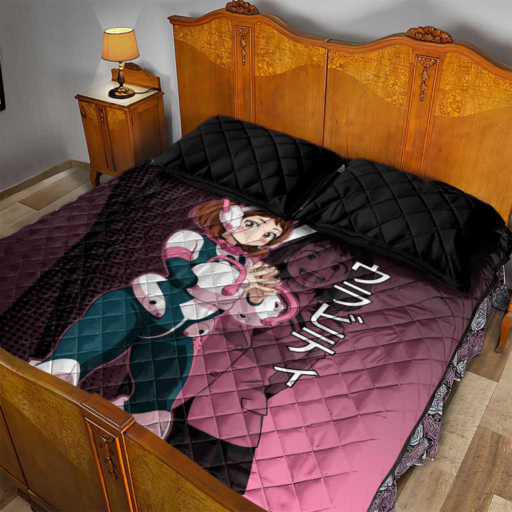 Ochaco Uraraka Uravity Quilt Bed Set Japanese Comic Book Style