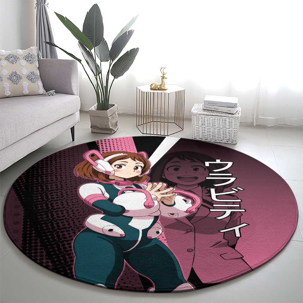 Ochaco Uraraka Uravity Round Carpet Japanese Comic Book Style