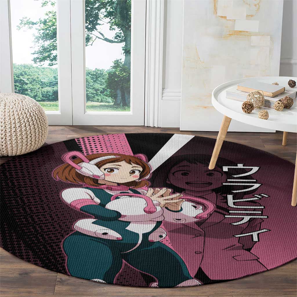 Ochaco Uraraka Uravity Round Carpet Japanese Comic Book Style