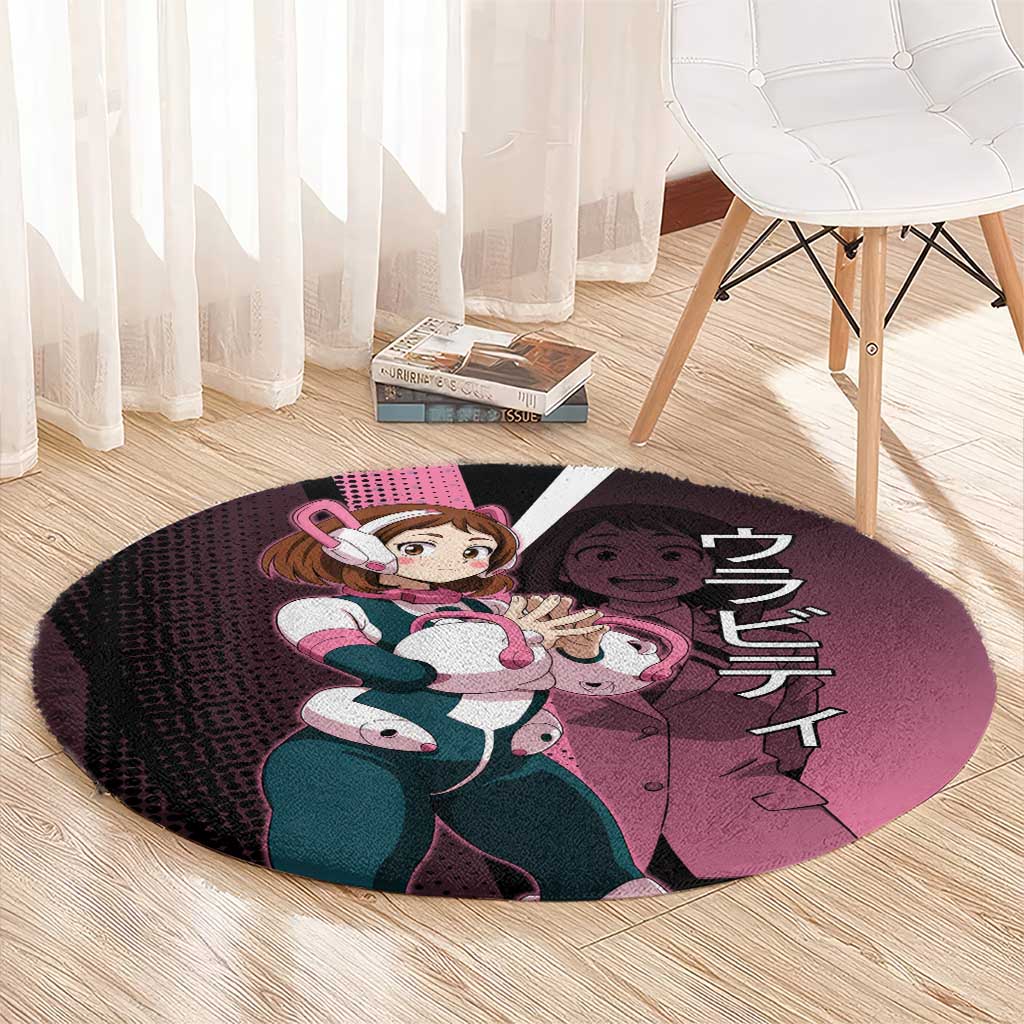 Ochaco Uraraka Uravity Round Carpet Japanese Comic Book Style