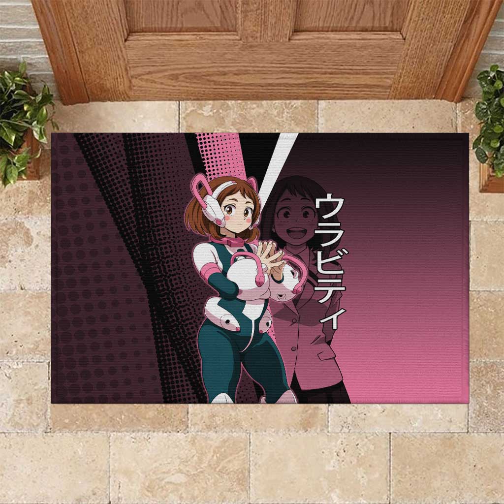 Ochaco Uraraka Uravity Rubber Doormat Japanese Comic Book Style